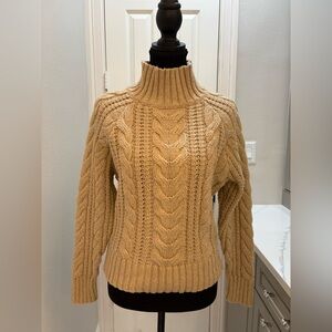 a new day Cable Knit Turtleneck Sweater - Tan